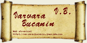 Varvara Bučanin vizit kartica